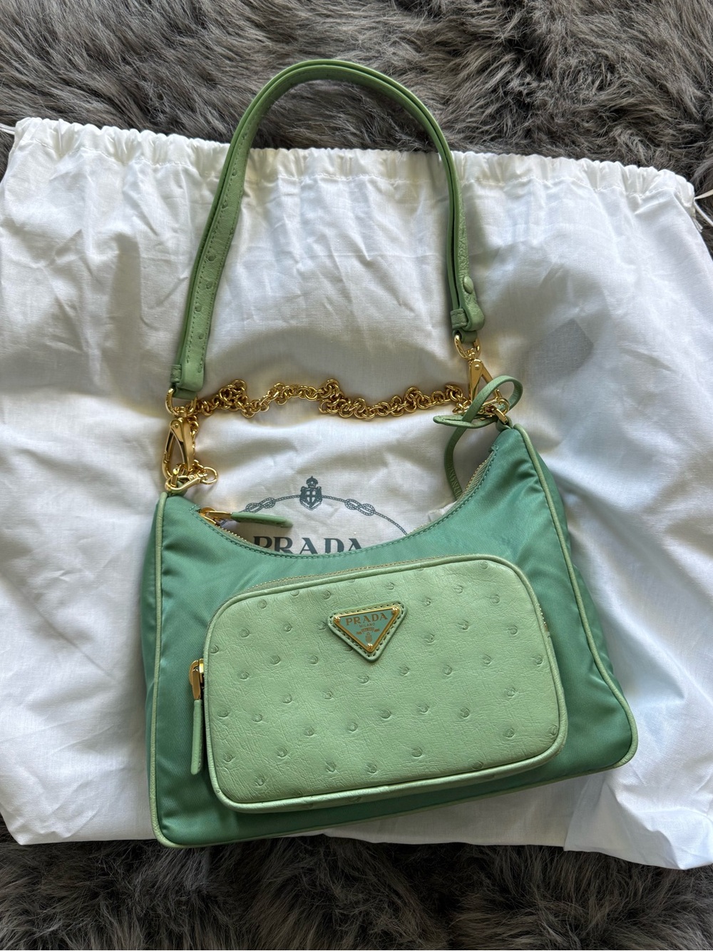 Prada Re Edition Exotic Ostrich